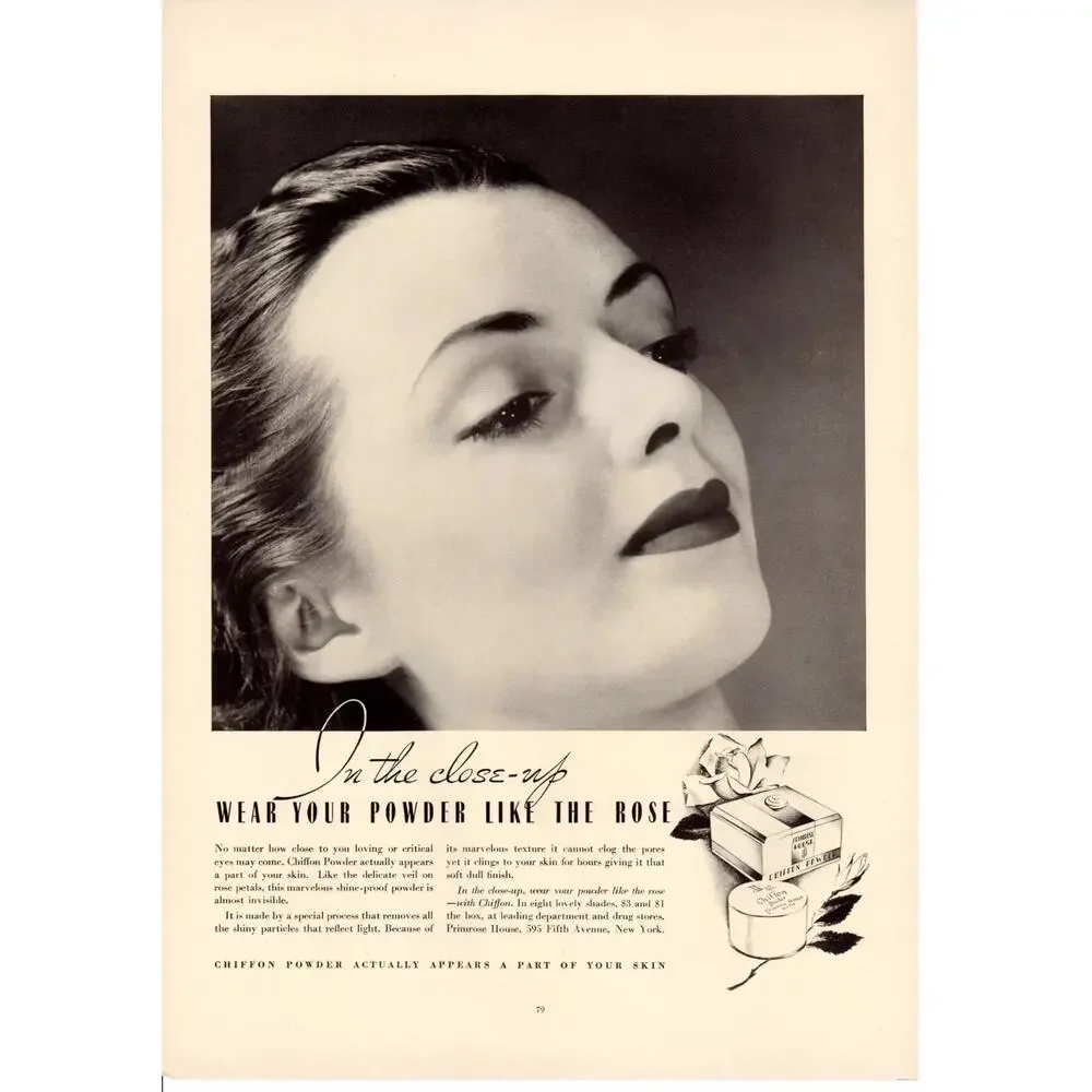 Primrose House Chiffon Face Powder Ivory 1937 Vintage 9oz NEW Deco Box Collector